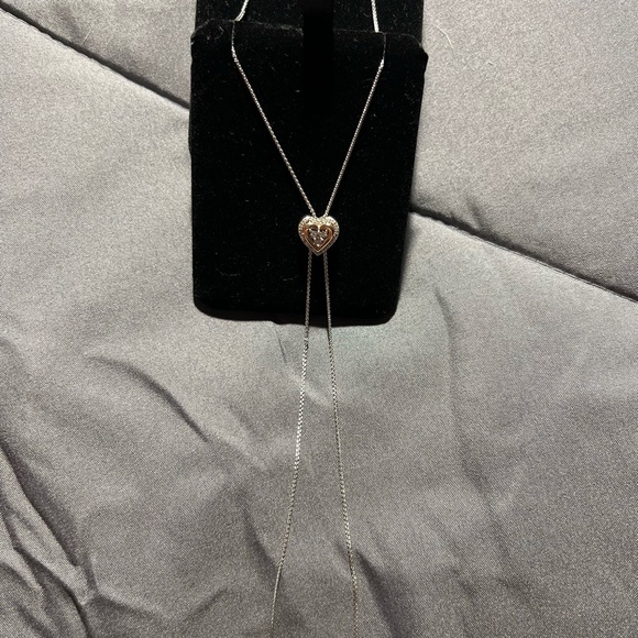 Kay Jewelers Sterling Silver + Rose Gold Bolo Heart Necklace - Picture 5 of 12